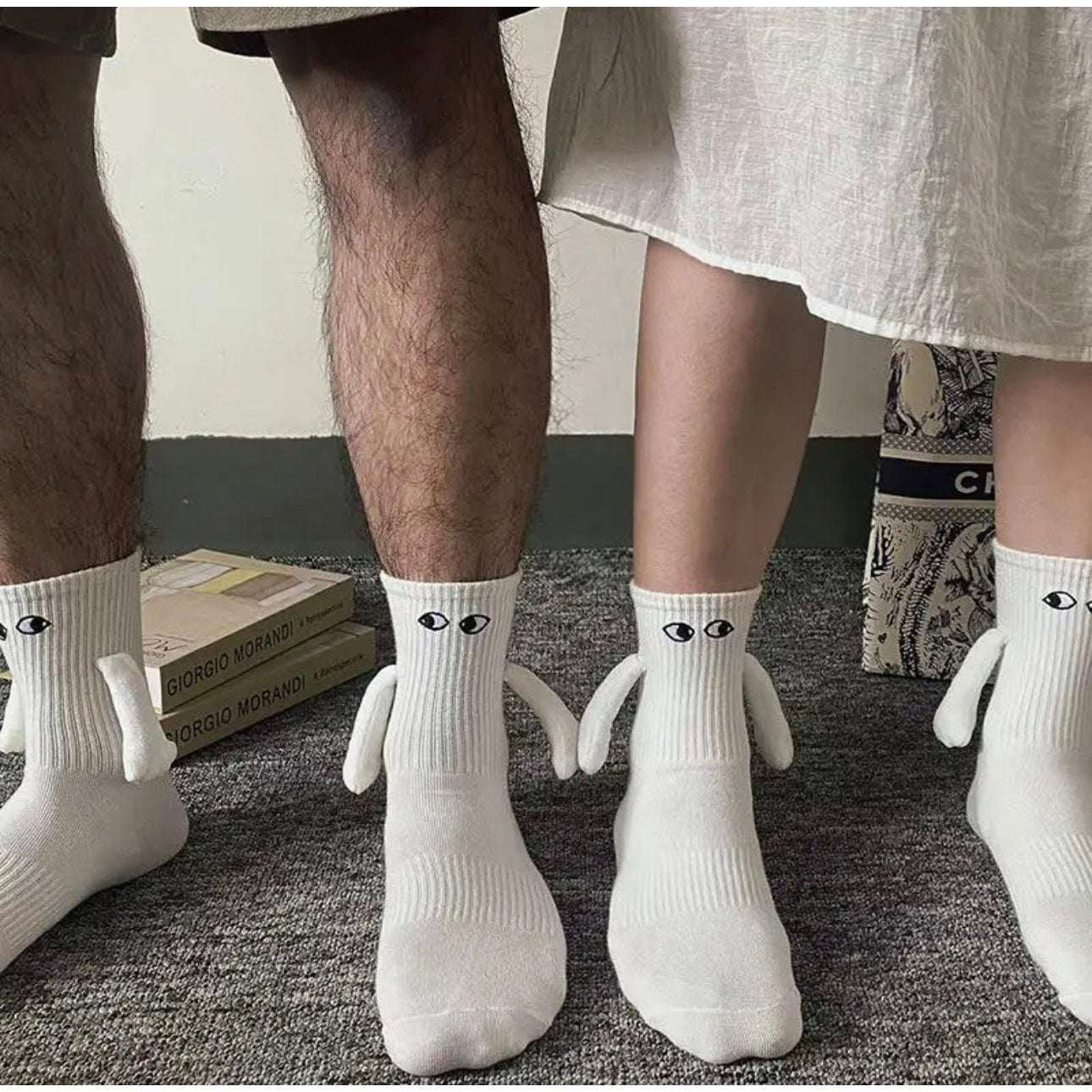 White Magnetic Socks